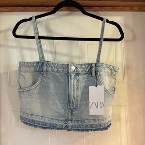 Zara Denim Blue Crop Top